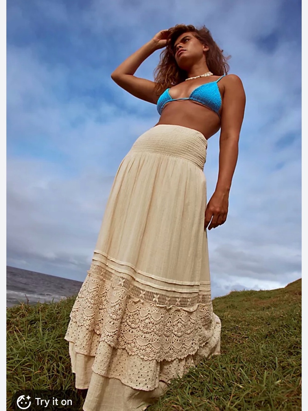 Free People McKenzie Lace convertible Maxi Skirt NWT